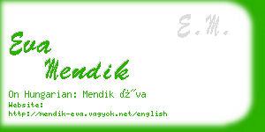 eva mendik business card